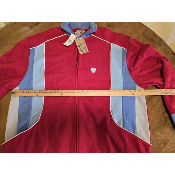Gilyard Mfg 2XL Red Blue Full Zip Sweatshirt Logo Hip Hop Urban NWT Super Rare - Picture 10 of 17